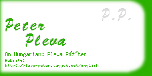 peter pleva business card